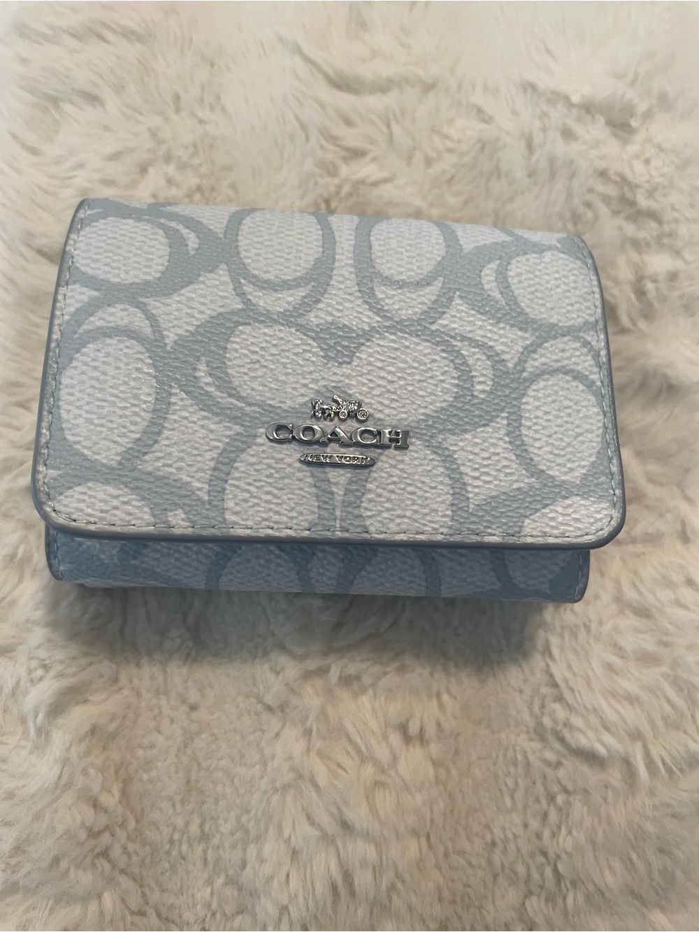 Coach Ice Blue Trifold Wallet